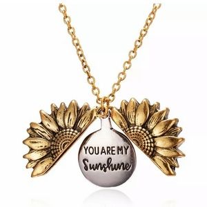 Sunflower You Are My Sunshine Pendant Necklace